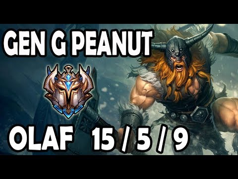 Gen G Peanut OLAF vs NIDALEE (Jungle) Ranked Challenger Korea
