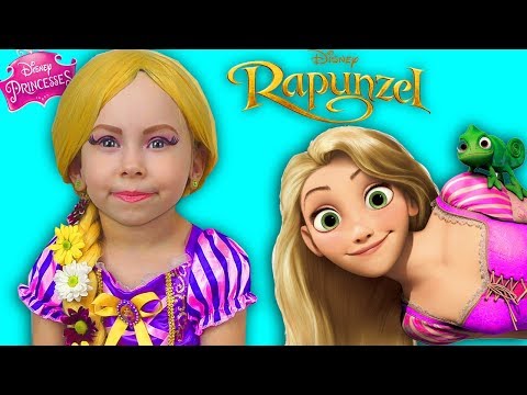 Alice Becames to be a Princess Rapunzel and dress up Princess Dresses