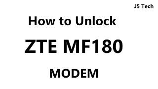 How to Unlock ZTE MF180 Modem/Router