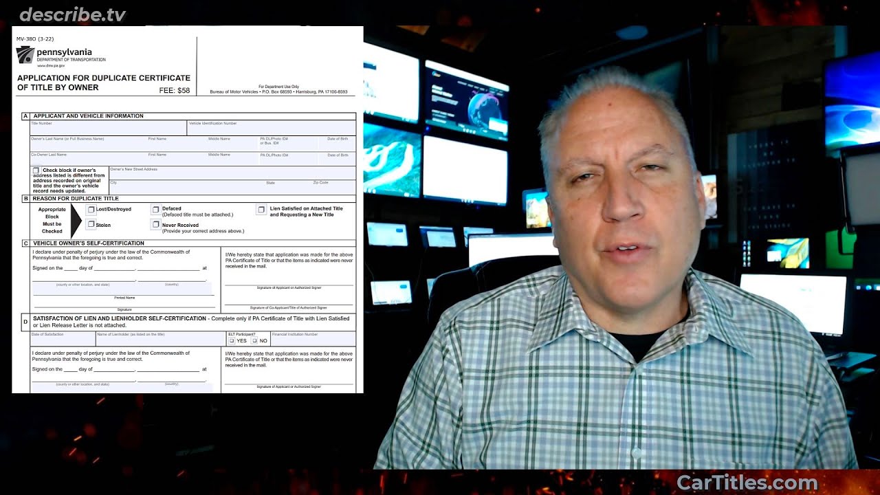 Duplicate Vehicle Title Application Instructions