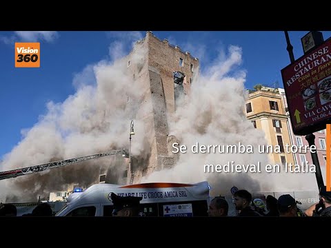 Se derrumba una torre medieval en Italia