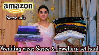 Amazon serve sale upto 80% off wedding Wear Saree & jewellery set haul @PoojaRikichoyal 