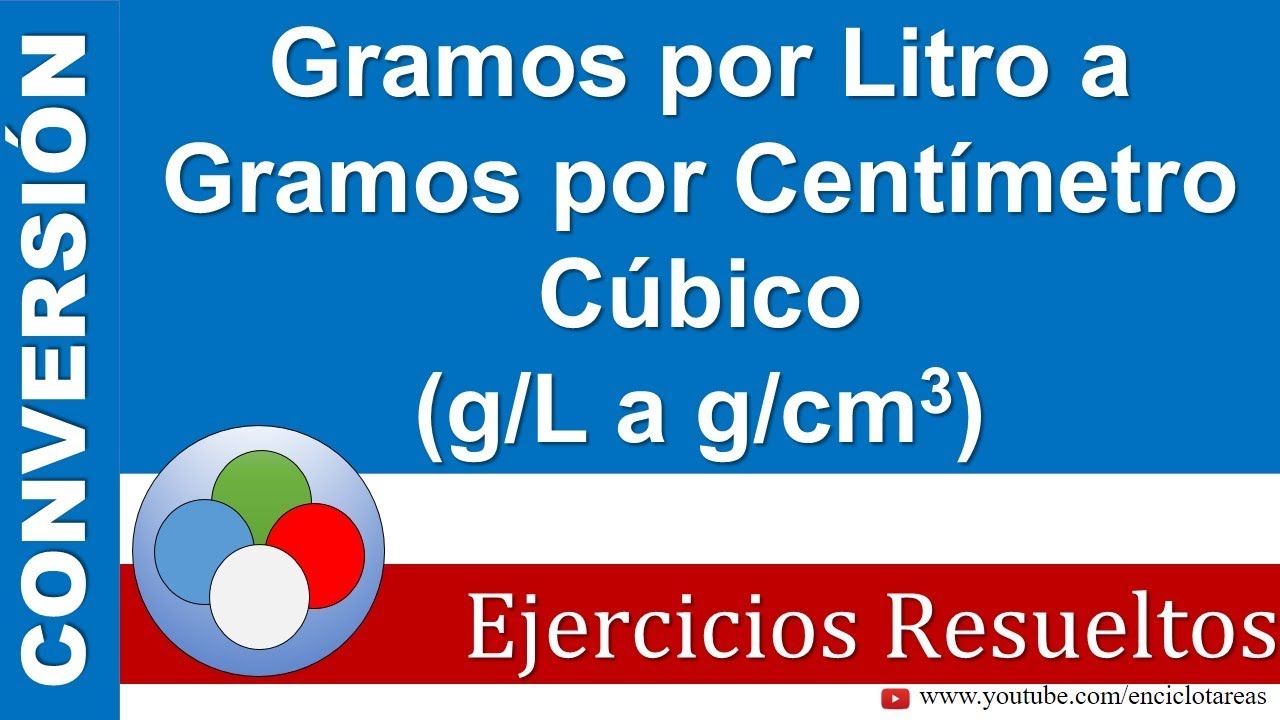 Gramos por Litro a Gramos por Centímetro Cúbico (g/L a g/cm3)