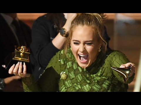 Adele Breaks Grammy In Half For Beyonce - Video