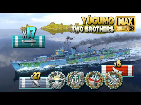 Destroyer Yūgumo: MVP on map Two Brothers - World of Warships