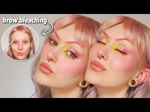 Dyeing my brows PINK and finally a MAKEUP TUTORIAL 😙✨