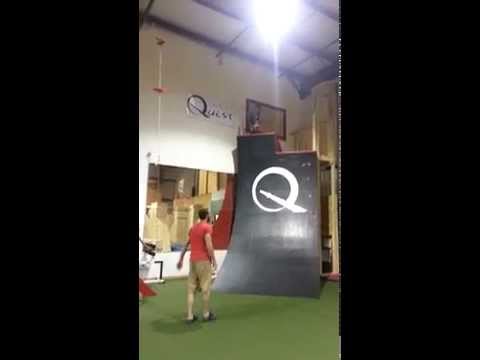 Evan Steinberg scales the 14' wall