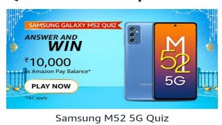 Amazon Funzone Samsung Galaxy M52 5G Quiz Answers Today|21 October|Amazon Quiz Answers|DailyQuizTime
