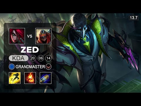 Zed vs Katarina Mid - EUW Grandmaster - Patch 13.7 Season 13