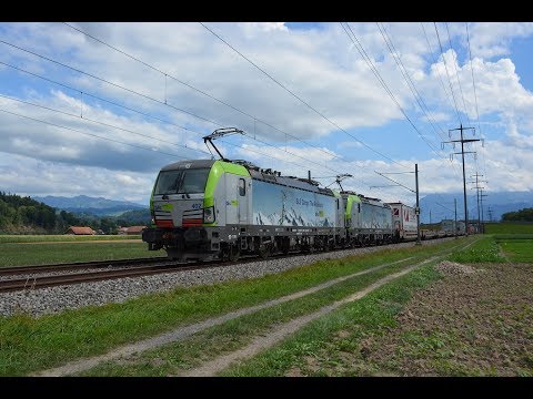 Bahnverkehr zwischen Kiesen und Wichtrach am 05.08.17 - "Gotthard Umleiter"