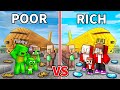 JJ And Mikey POOR Vs RICH Military Army Airplane Family Battle In Minecraft Maizen
