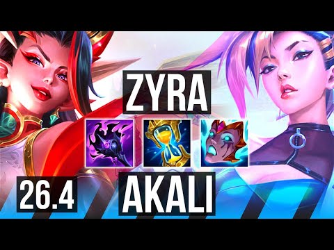 ZYRA vs AKALI (MID) | Summon Aery | KR Master | 26.4