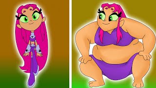 Teen Titans Go! STARFIRE Characters As FAT VERSION