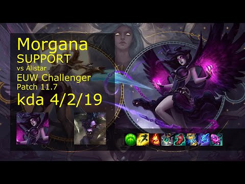 Morgana Support vs Alistar - EUW Challenger 4/2/19 Patch 11.7 Gameplay