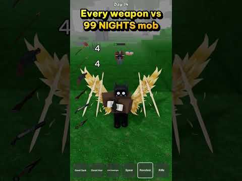 Every Weapon vs 99 nights in the forest Mob #roblox