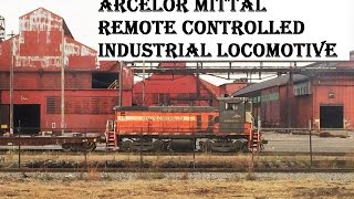 preview picture of video 'Remote Controlled Industrial Locomotive Owned by ArcelorMittal in USA at work'