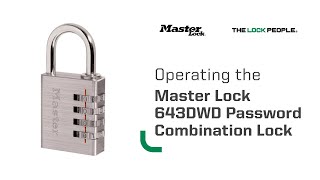Master Lock | Operating the 643DWD Password Combo Lock
