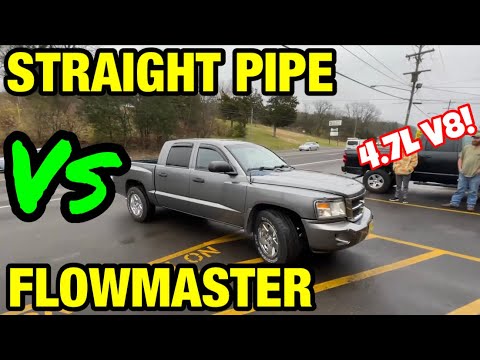 Dodge Dakota 4.7L V8: FLOWMASTER SUPER 10 Vs STRAIGHT PIPE EXHAUST!