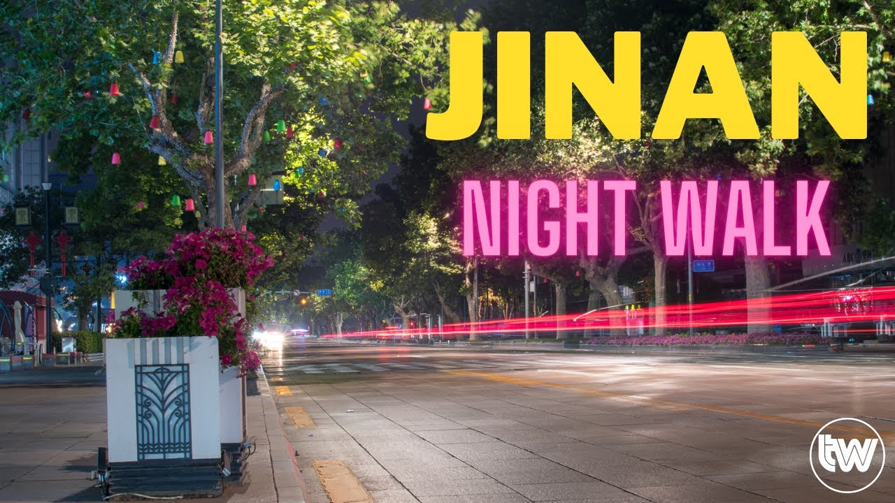 Immersive street-level walking tour through Jinan Quancheng Road, China, showcasing authentic urban landscapes, local architecture, and the vibrant atmosphere of the city's neighborhoods