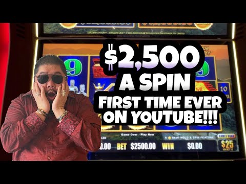 $2500/SPIN HIGH LIMIT DRAGON CASH SLOTS! COLOSSAL BET!! FIRST TIME IN YOUTUBE HISTORY! HARD ROCK FL!