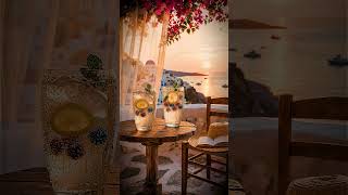 Santorini Sunset Terrace Ambience 4K
