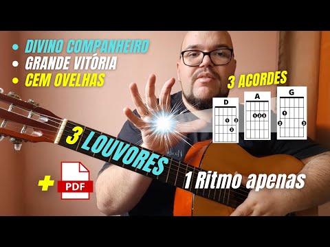 3 HINOS com 3 ACORDES e Apenas 1 Ritmo(Guarânia) Divino Companheiro/Grande Vitória/Cem Ovelhas