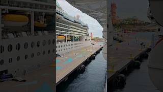 Jewel of the Seas docked next to Wonder of the Seas at Coco Cay #love #travel #vacation