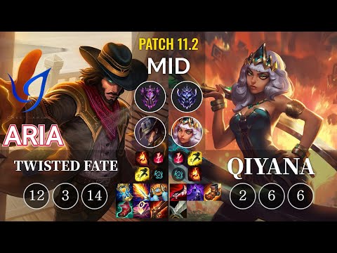 CGA Aria Twisted Fate vs Qiyana Mid - KR Patch 11.2