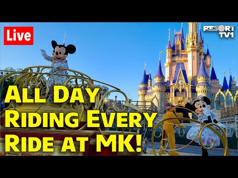 🔴ALL DAY LIVE: Riding Every Ride at Magic Kingdom without Lightning Lane - Pt. 1 - Walt Disney World