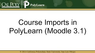 Courses: Importing Courses (Moodle 3.1)