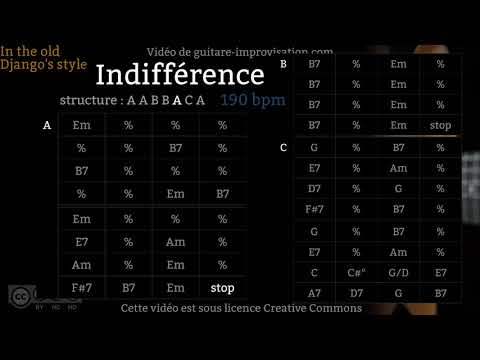 Indifférence (190 bpm) - Gypsy jazz Backing track / Jazz manouche