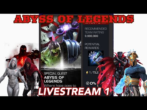 Abyss of Legends Initial Completion EASY PATH! Stream 1 (+ Quick Arena) | MCOC LIVE