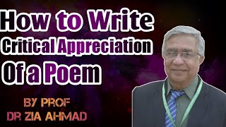 HOW TO WRITE CRITICAL APPRECIATION OF A POEM