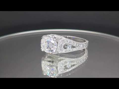 MJW Jewelry Display: Vintage Style 9x7 Moissanite Ring