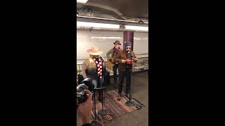 Surprise performance in the New York City subway by Alanis Morissette and Jimmy Fallon