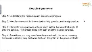 Introduction to Double Synonyms & Advanced Example 1 | Vocabulary | Grammar | English | TalentSprint
