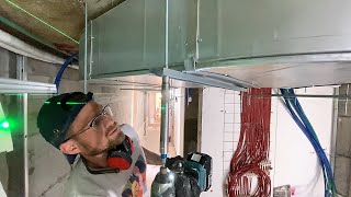 תקרות גבס | תליית תעלות מיזוג אוויר ע"י אום ז"ן