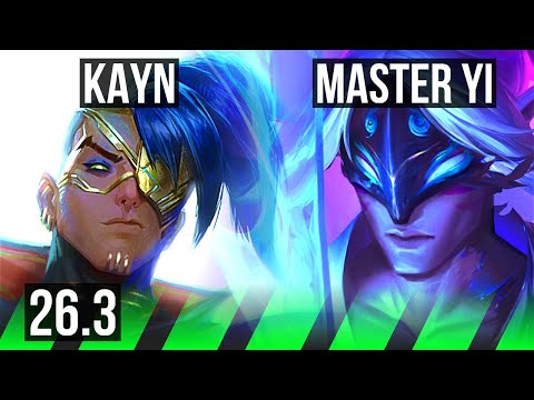 KAYN vs MASTER YI (JGL) | Perfect KDA: 15/0/5 | KR Master | 26.3