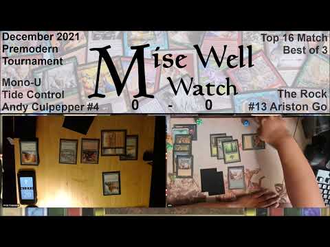 December 2021 Premodern Monthly - Top 16 Match - Mono-U Tide Control vs The Rock