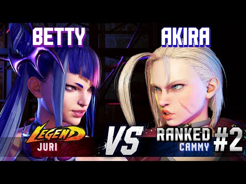 SF6 ▰ BETTY (Juri) vs AKIRA (#2 Ranked Cammy) ▰ High Level Gameplay