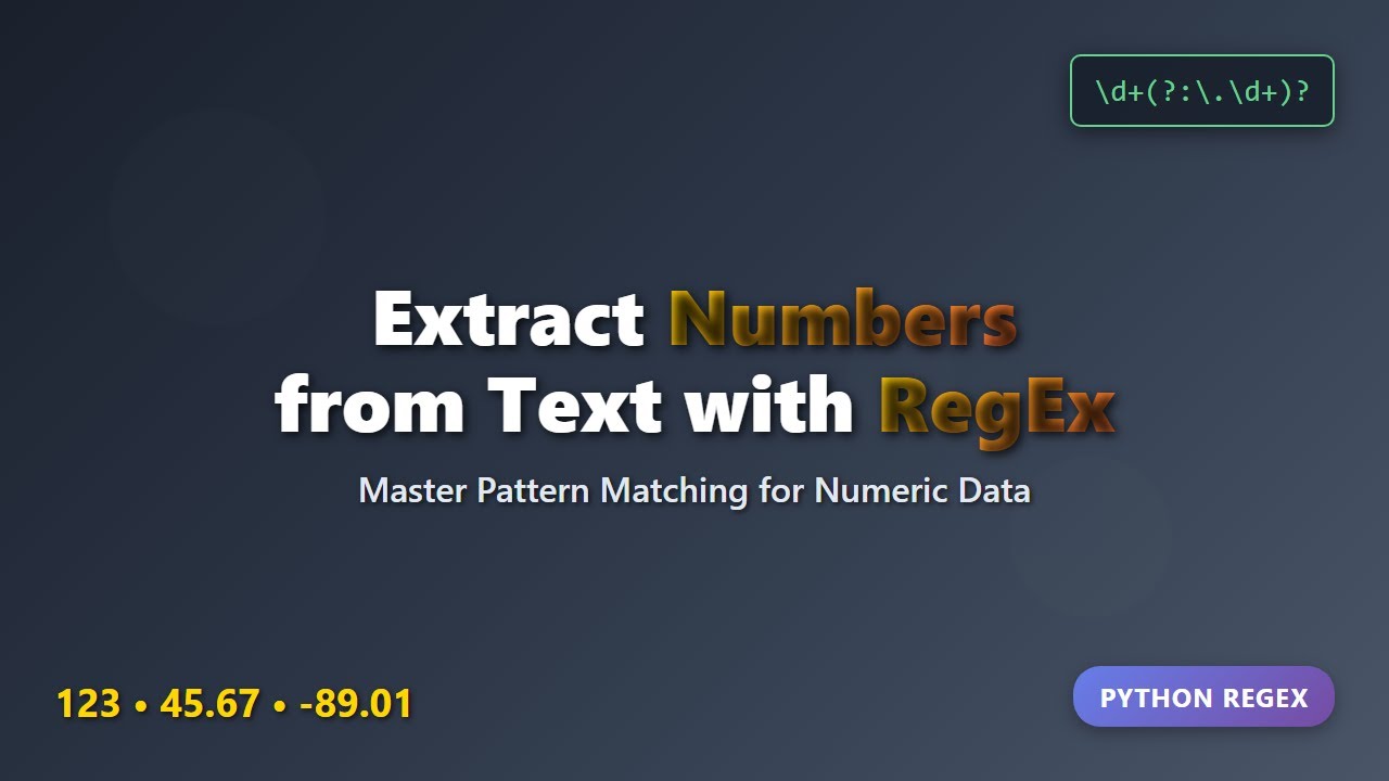 Extract Numbers from Text with Python Regex: A Beginner's Guide