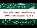 Unit 3 Rational and Radical Functions Video ...