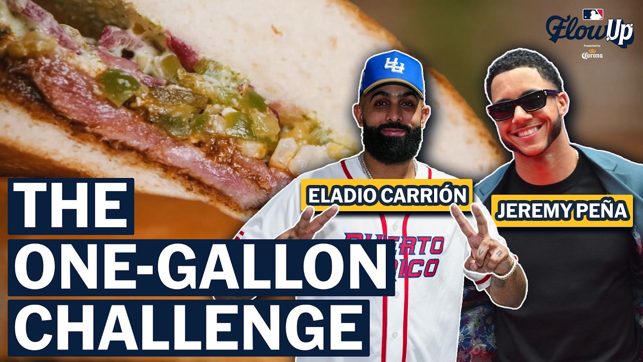 Jeremy Peña and Eladio put their own spin on the ultimate ballpark sandwich! 🥪🔥