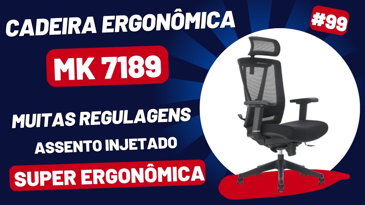 Cadeira Ergonômica MK 7189 - TOP 2 de 2024. Ótimo custo-benefício.