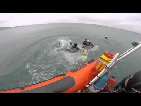 Backward Roll Scuba Entry from a Rib
