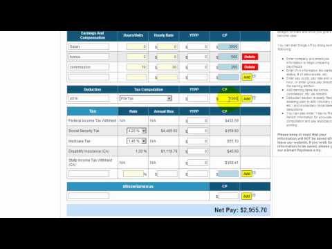 Esmart Paycheck Calculator Free Payroll Tax Calculator 2021