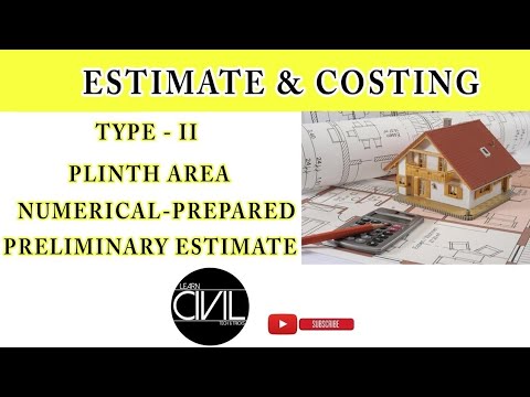 Preliminary Estimate Numerical | Plinth Area Method | TYPE - 2 (QSC) - [HINDI]