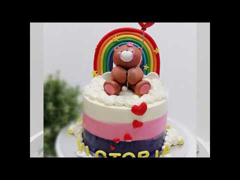 Rainbow and Bear Cake by Jac @BakingIndulgence