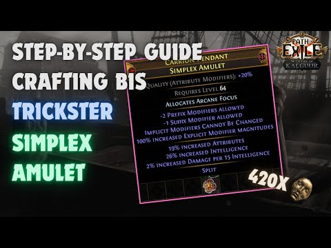 [POE 3.25] Making the BIS Int Stacking Simplex Amulet for my Trickster Build (Expensive)