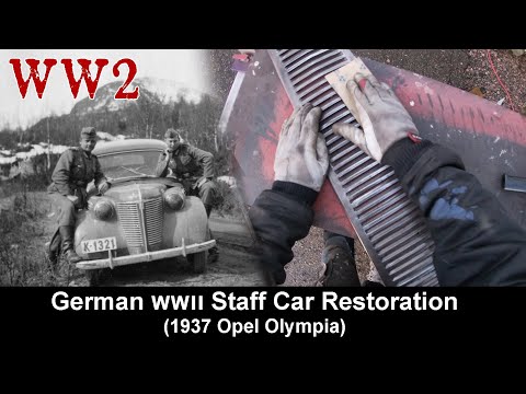 Part 3 - German WWII Staff Car Restoration - Cleaning and priming the hood (center part)